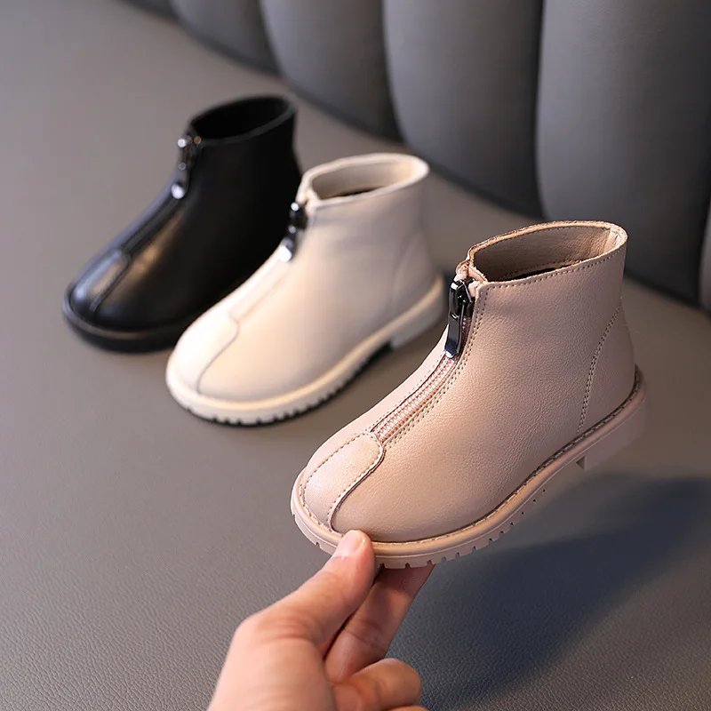 Детская обувь Новинка 2020 года Сезон осень-зима Детские кожаные ботинки Martin на