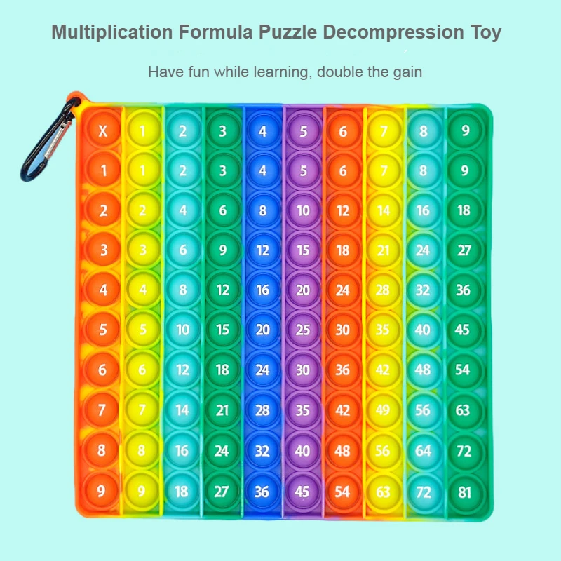 Tabla de multiplicaci&oacute;n de n&uacute;meros Pop Times de gran tama&ntilde;o, suministros escolares de burbuja de empuje de matem&aacute;ticas, teclado Pop, letras del alfabeto, juguetes inquietos-2