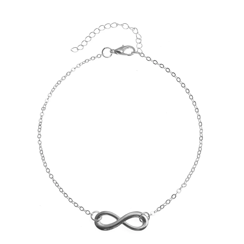 Цепочка для ног Женская золотистая/серебристая простой браслет на ногу пляжный