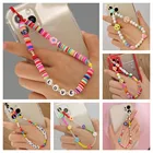 2021 модный ремень для телефона, подвеска из бисера, цепочка с красочной улыбкой, жемчужный шнур для телефона, подвесной шнур для женщин