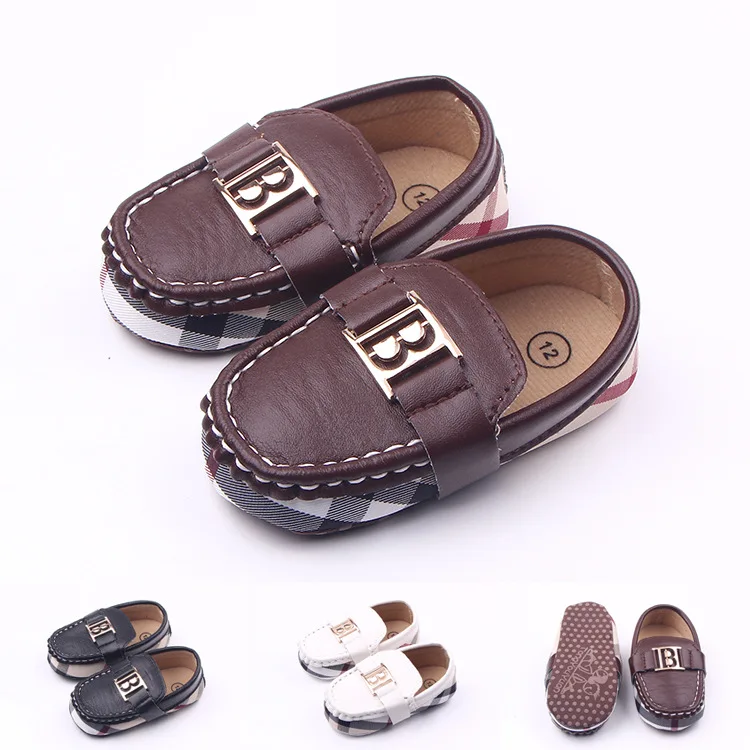 

Baby Shoes Plaid Stitching Pu Baby Shoes Toddler Shoes 0-1 Years Old