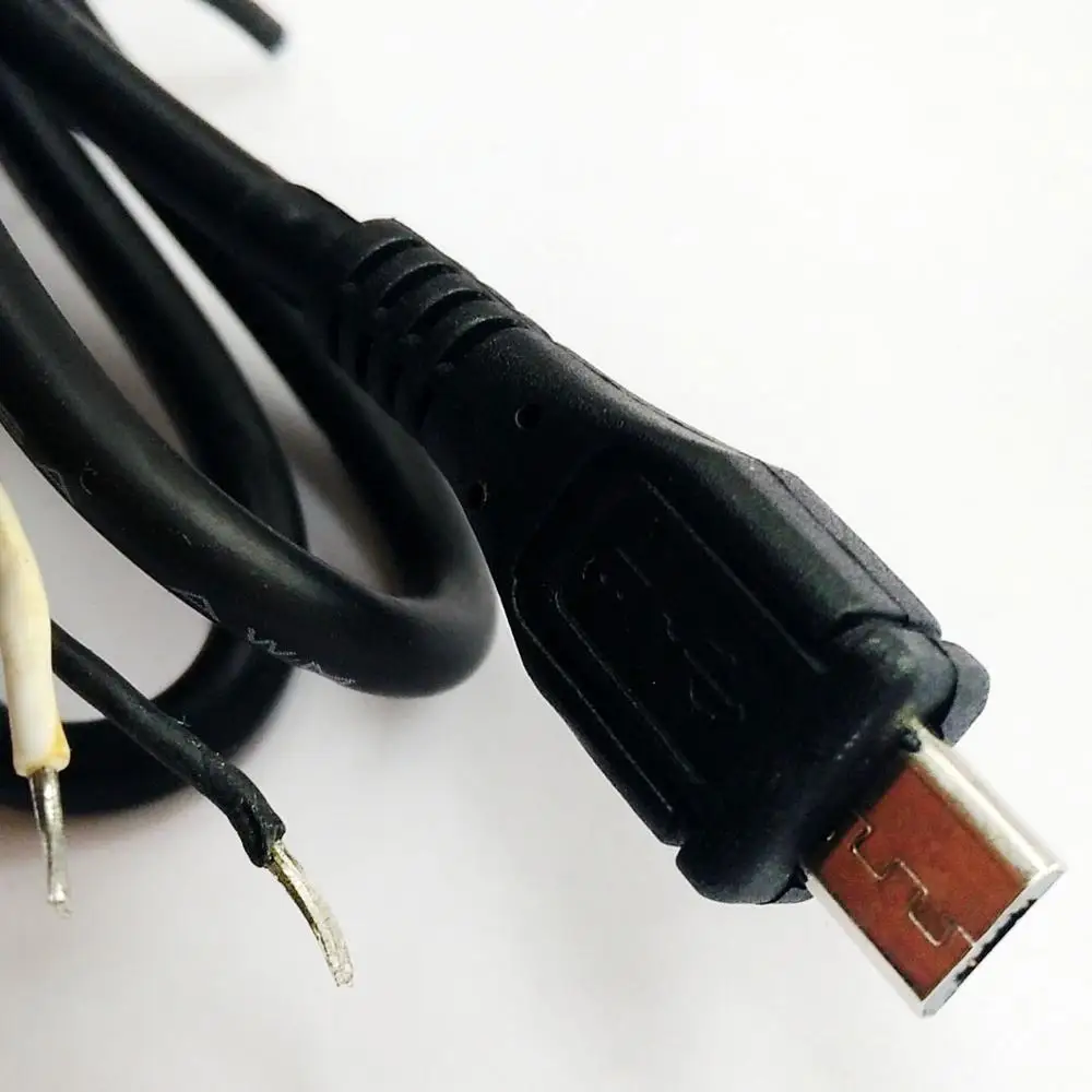 15 шт. высококачественный черный штекер micro Usb 2 провода кабель питания шнур для