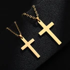 Христианский крест ожерелья и кулоны из нержавеющей стали для мужчин и женщин из нержавеющей стали золотосталь Цвет религиозная молитва, ювелирное изделие, подарок