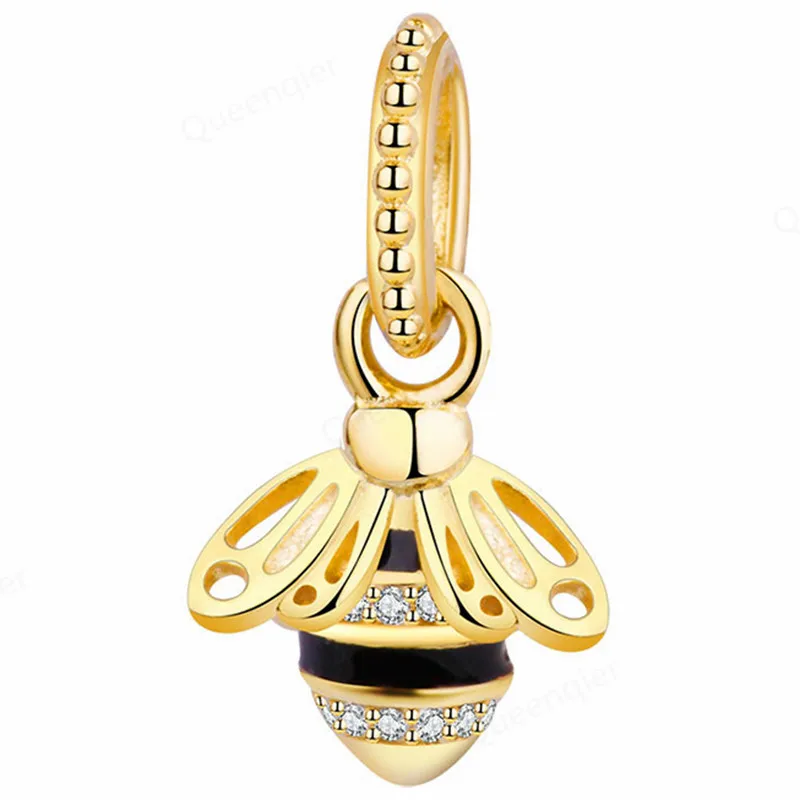 

925 Sterling Silver Honeybee European Charms Bead Fit Original Bracelets Chain DIY Girl Women Pendant Charm Beads Jewelry Making