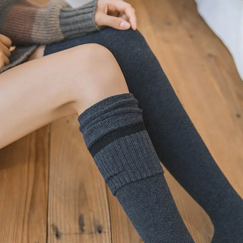 Women's Underwear Stockings Leg Warm Knee Socks Long Sexy Lingerie Solid Cotton Clothing Autumn Winter Stockings Thick Warmers