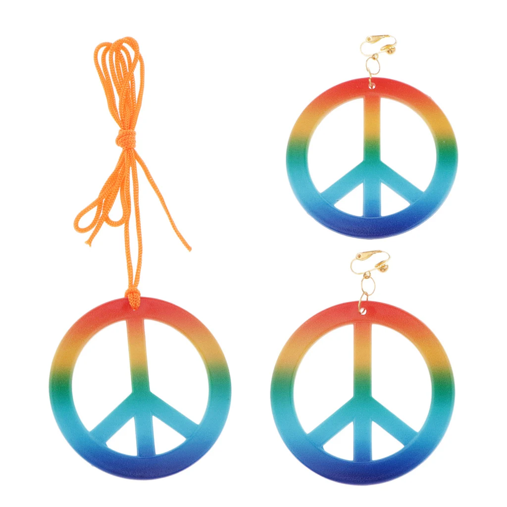 Ретро знак мира серьги ожерелье ювелирные изделия 1960-х вечерние костюмы |