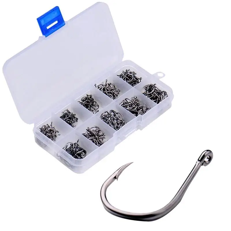 

10 размеров, заточенный для рыбалки, крючки, приманки, коробка для снастей, карабины, рыболовные с ПВА, для ловли карпа, Q4G6