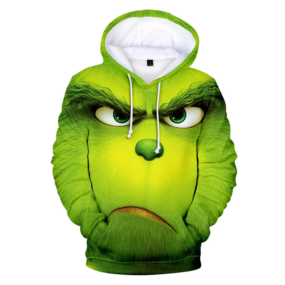 Fashion Cosplay Anime Green Haired Grinch 3D printed Hoodies Sweatshirts Boys/Girls Sweatshirt Adult Child Casual Pullovers Tops