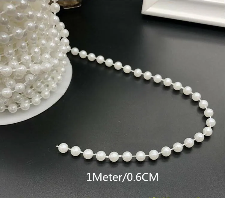 Белые кружевные хрустальные бусины 1 м отделка из блесток бисера лента для