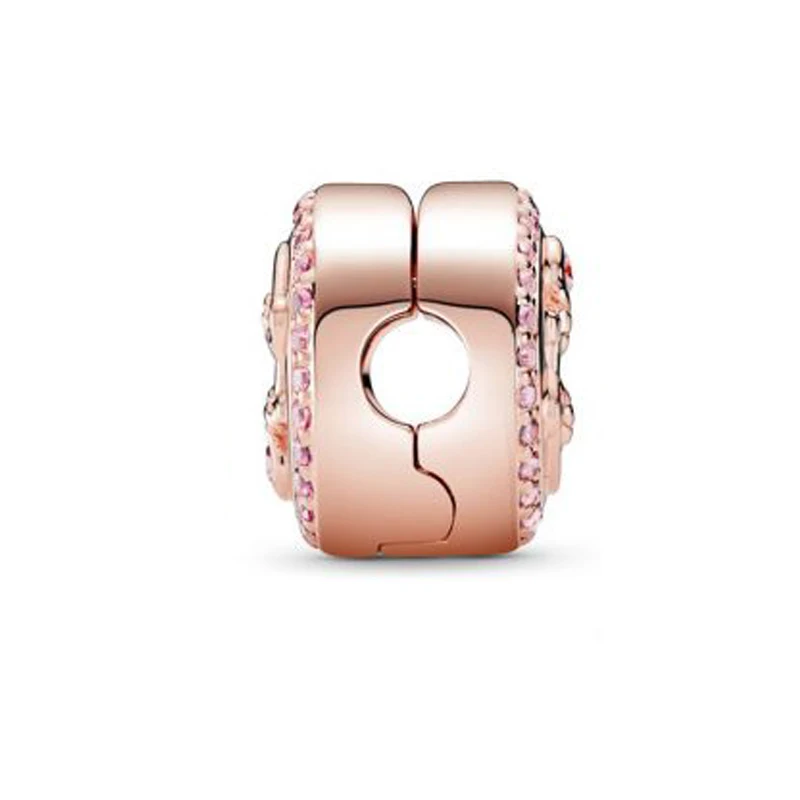 Горячая Распродажа 925 пробы Серебряный сверкающий зажим в форме сердца Шарм