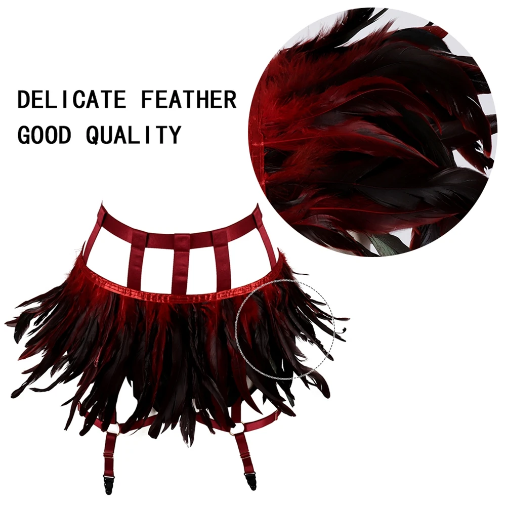 Женские Подтяжки в стиле Харадзюку пикантное нижнее белье панк с перьями модные