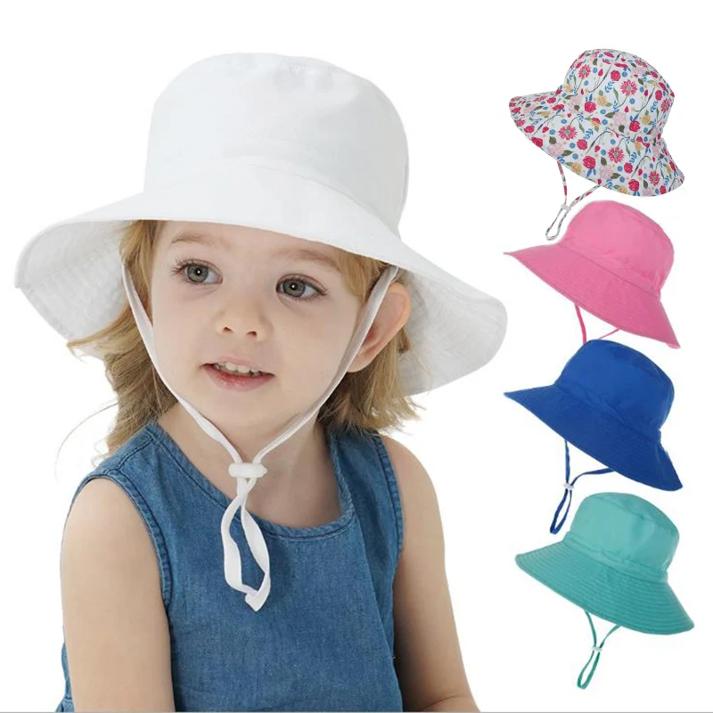 

2Pcs Children's Hats Spring Summer Sun Bucket Hat Boy and Girls Baby Breathable Basin Cap Casual Beach Fisherman Hat Women New