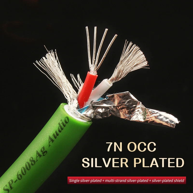 Hi-end 7N OCC Silver Plated Audio Line DIY HIFI RCA XLR Bulk Cable