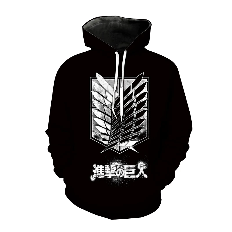 

Popular Anime Hoodies Attack On Titan 3D Print Hooded Sweatshirt Men Women Harajuku Hip Hop Pullover Hoodie Coat Unisex Clothing