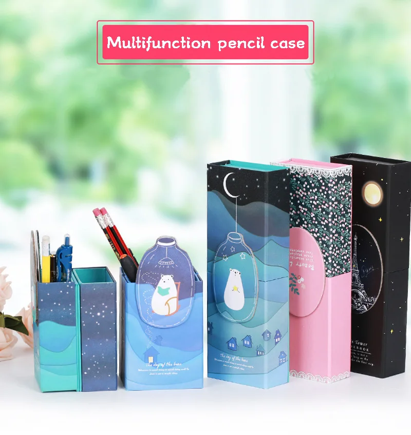 Креативный пенал большой емкости многофункциональный портативный подставка для