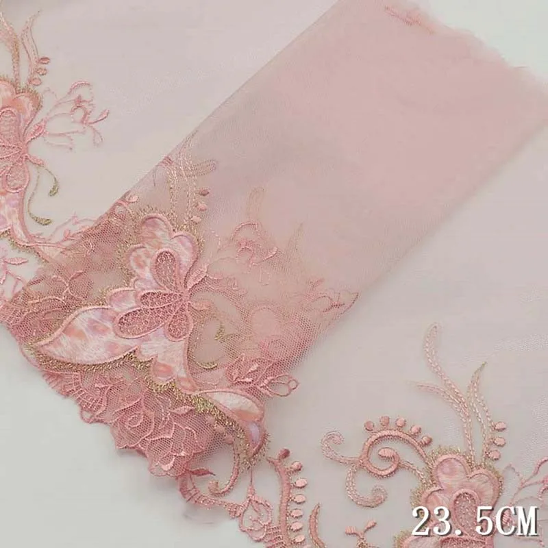 

2 ярда, красная, розовая вышитая бабочка, кружевная отделка, тюль, нижнее белье, бюстгальтер, Кукольное платье, ручная работа, высокое качеств...