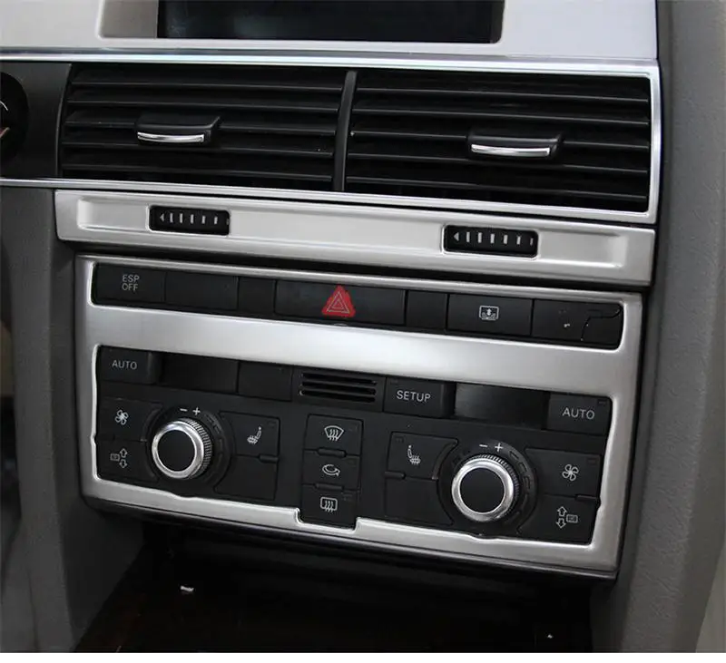 Car Styling For Audi A6 C5 C6 Dashboard Keyhole Decorative Frame Air Vents Panel Covers Carbon Fiber Stickers Trim Accessories