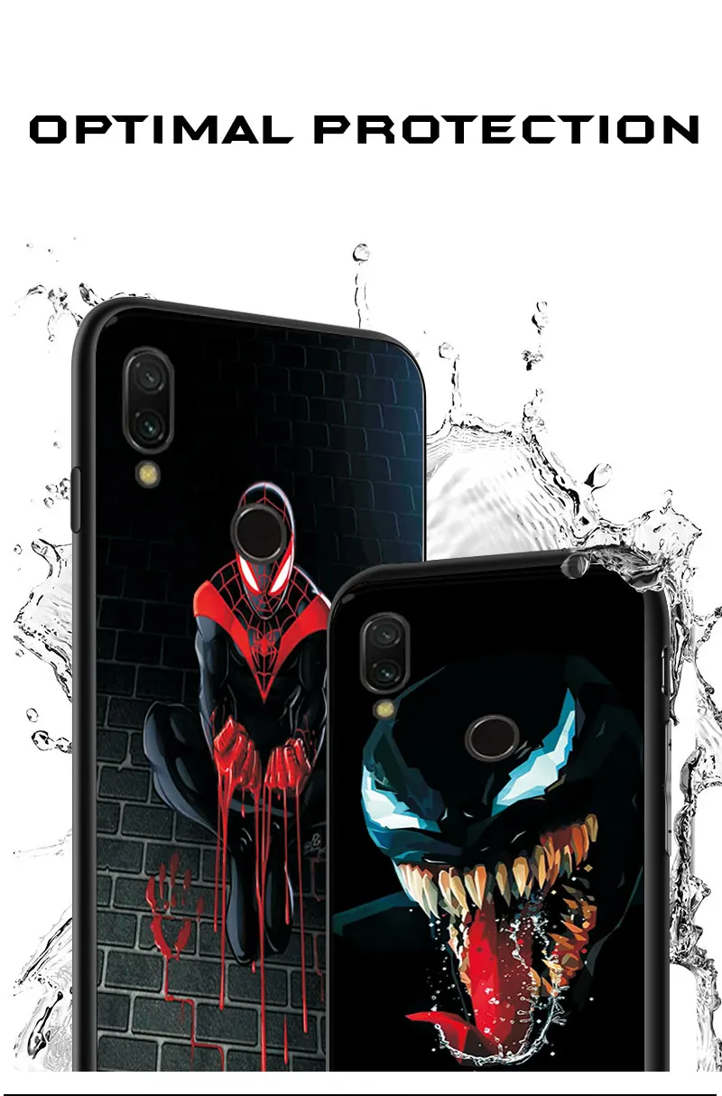 Черный ТПУ чехол для телефона Marvel для Xiaomi Redmi Note 7 6 8 Pro Чехол для Xiaomi Redmi 5 Plus задняя крышка Fundas Redmi 6A 7A 5A чехол