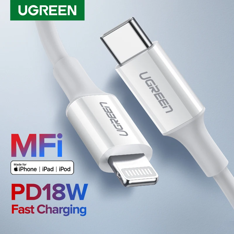 Зарядный кабель Ugreen MFI usb c для iPhone 11 pro xs xr 8 7 6s plus 5 se apple ipad быстрое зарядное