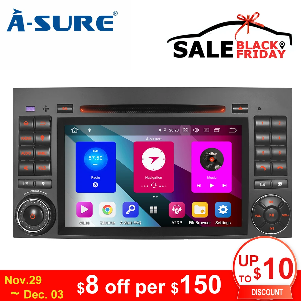 A-Sure 2 Din 8 ядерный 4G Android 9 автомобильный Радио gps dvd-плеер стерео навигация для