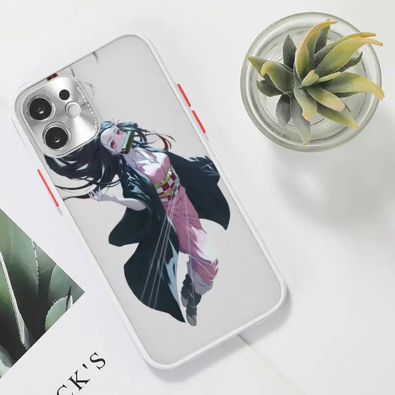 

Kimetsu No Yaiba Demon Slayer Anime Phone Case Clear matte transparent For white iPhone 7 8 x xs xr 11 12 pro plus max mini