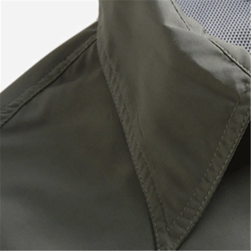 Мужская Летняя уличная рубашка Facecozy устойчивая к УФ-излучению съемная с отложным