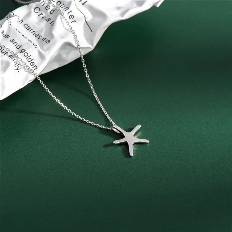 

Sodrov 925 Sterling Silver Necklace Pendant For Women Summer Sexy Starfish Necklace Silver 925 Jewelry Pendant