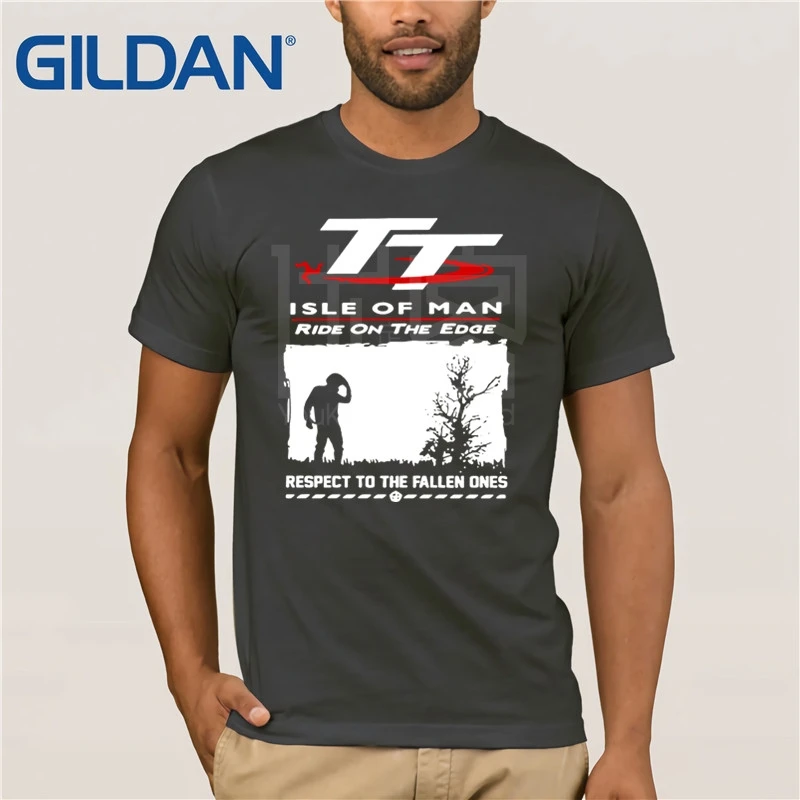 Isle Of Man Tt (Tourist Trophy) белая футболка 2019 углеродистая Черная Мужская с круглым