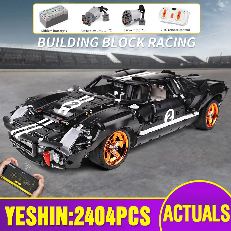 Электрический автомобиль MOC 33807 Fords GT40 MK I 1967 Модель гоночного спортивного