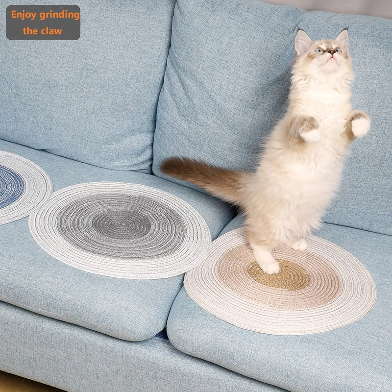 Коврик Для Кошачьих когтей плетеный коврик из рами для кошек шлифовальный дивана