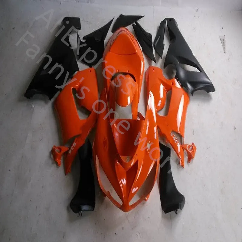 

Комплект обтекателей для мотоцикла на заказ для KAWASAKI Ninja ZX6R 636 05 06 ZX 6R 2005 2006 zx6r ABS оранжевый черный обтекатель