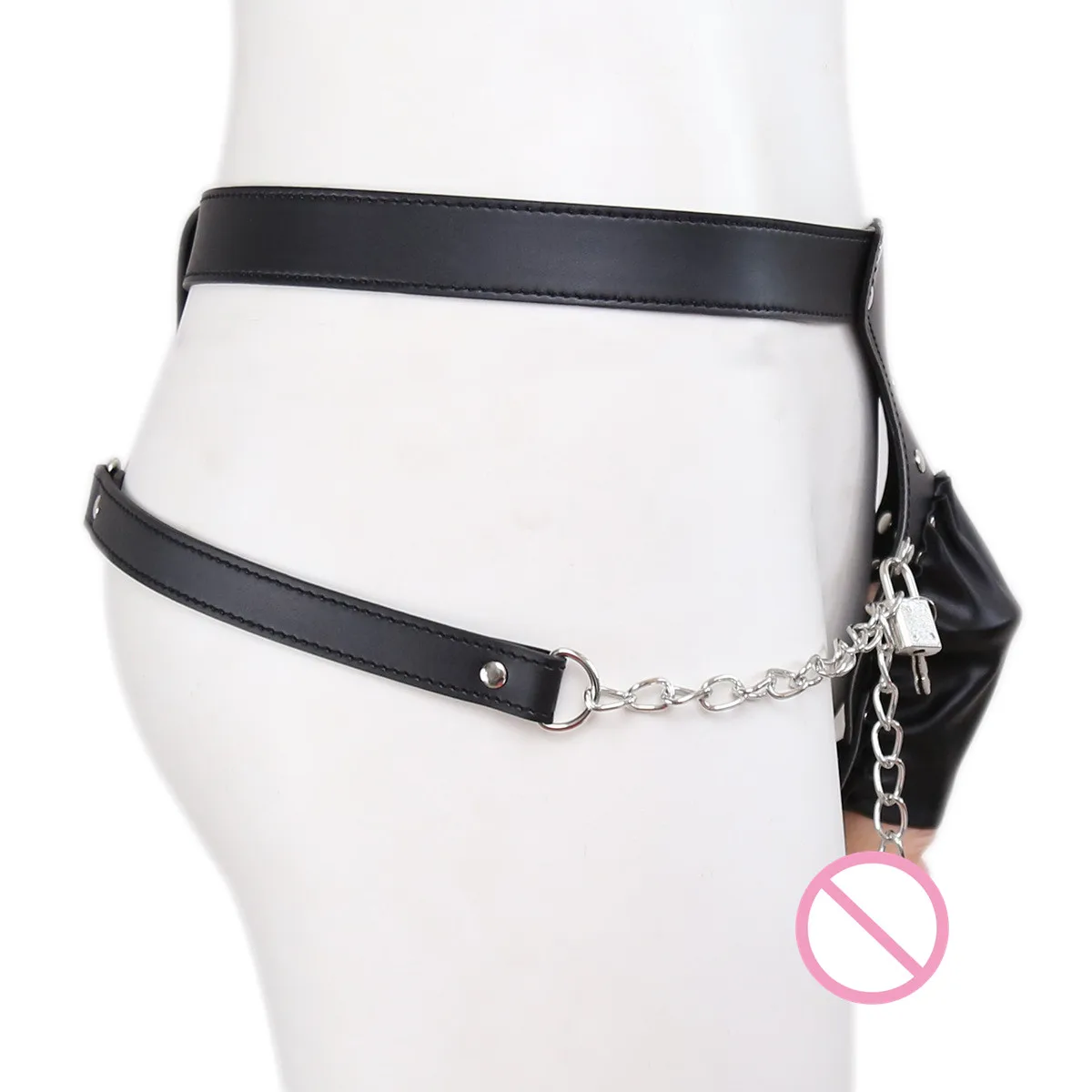 Мужское эротическое нижнее белье кожаный ремень с металлическим замком Пояс