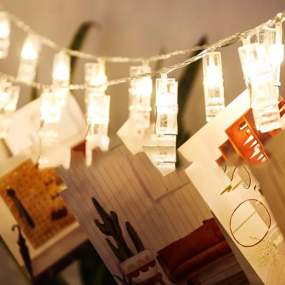 2/3/4/5/10 м Свадебный декор фото клип держатель светодиодный фея струнные лампы