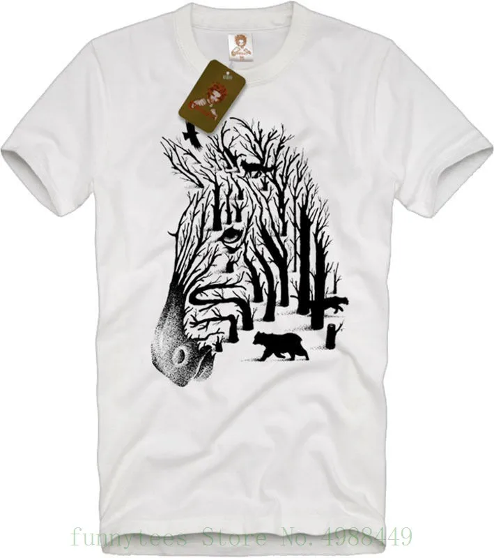 

Men T-shirt Forest Zebra Graphic Art Bear Wolf Men's T Shirt Jungle Street Wear Tumblr S - Xl Funny Hot Sale Super Fashion Tee