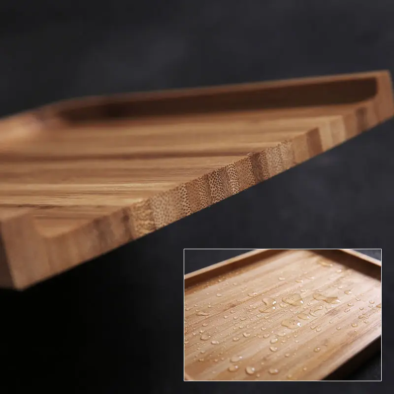 

Wooden Bamboo Serving Tray Tea Cup Saucer Trays Fruit Plate Storage Pallet Plate Decoration Japanese Food Rectangular Plate