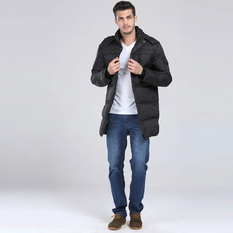 Мужская Зимняя Толстая длинная куртка хлопковая парка брендовая большого