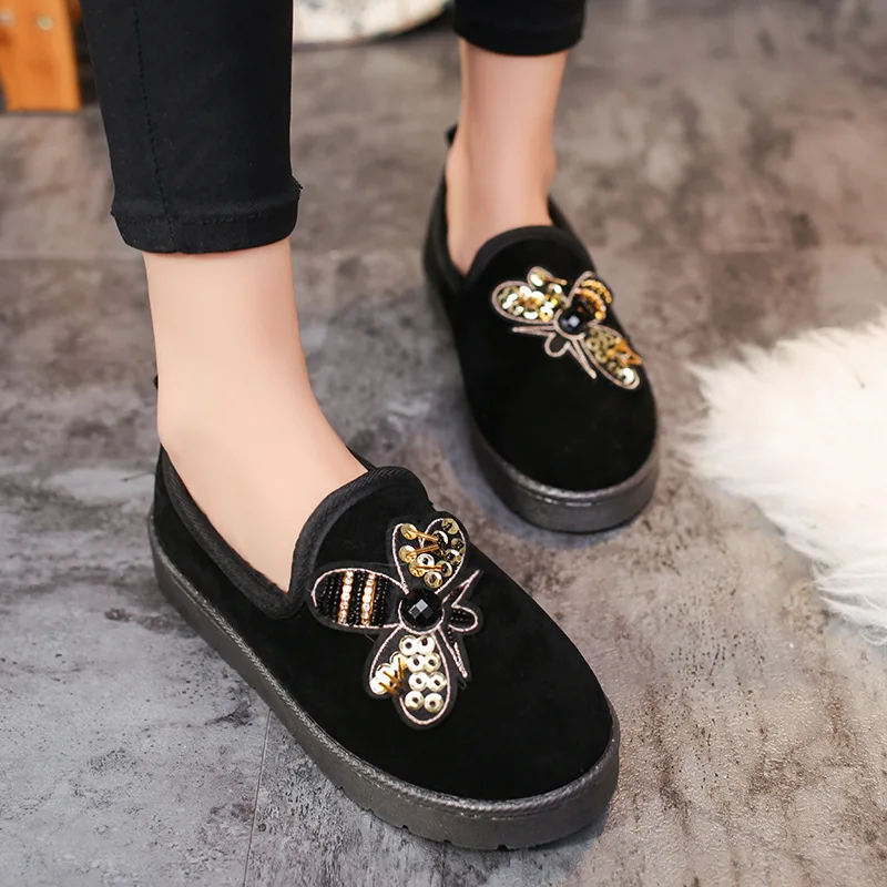 Обувь Женская зимняя обувь Сезон осень зима Новинка Теплая из материала на