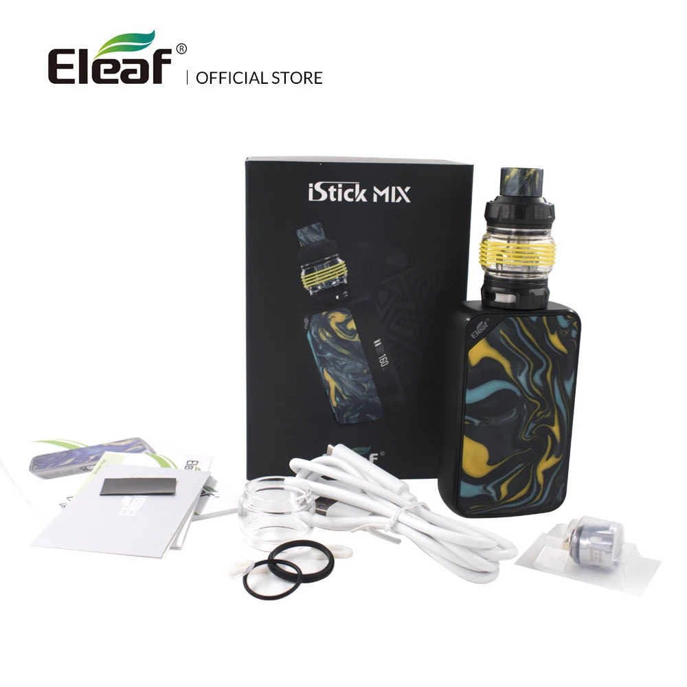 Оригинальный 160 Вт Eleaf iStick Mix kit с Элло поп 2 мл/6 5 мл без двух аккумуляторов 18650 hw coil