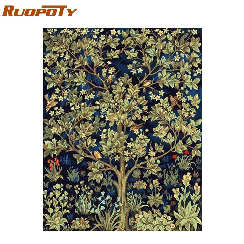 RUOPOTY Рамка Картина классические цветы Diy картина по номерам Акриловая на холсте