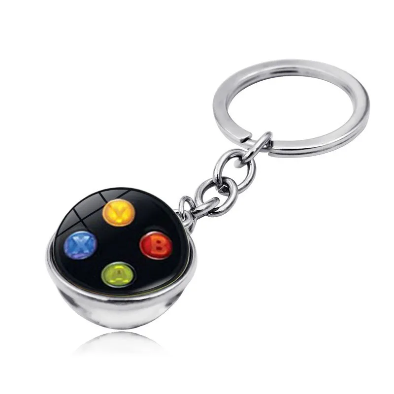 Игровой контроллер с узором двухсторонний стеклянный шар брелок подвеска Модная