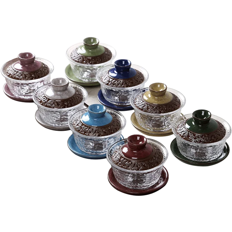 Новый год стеклянный чай Tureen керамическая чайная чашка чайный набор стеклянная