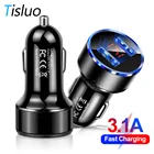 Автомобильное зарядное устройство 3,1 А, быстрая зарядка, зарядное устройство в автомобиле для iPhone 11 plus 12 xiaomi Samsung, универсальные автомобильные зарядные устройства с двумя USB-портами
