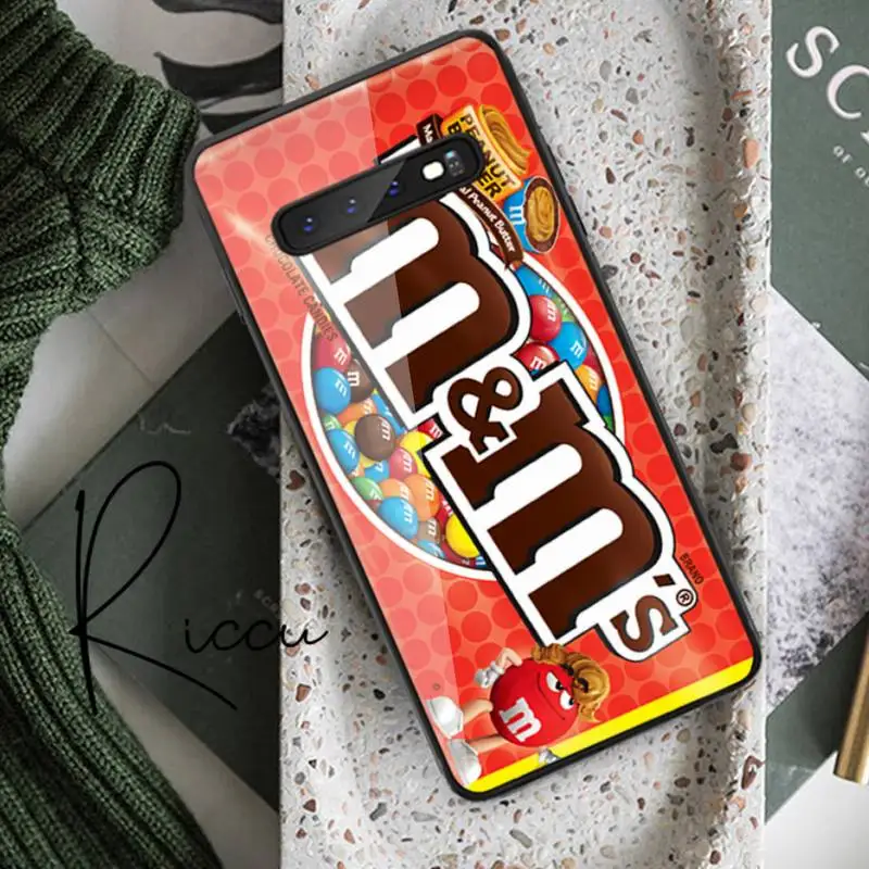 

M&Ms Chocolate Phone Case Tempered Glass For Samsung S20 Plus S7 S8 S9 S10E Plus Note 8 9 10 Plus A7 2018