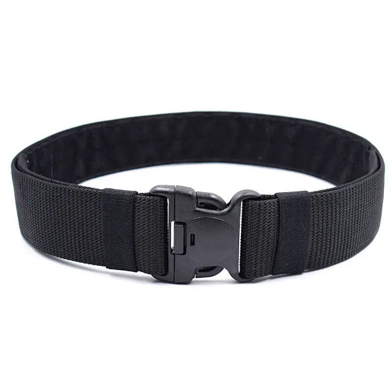 Черный 140cm Outdoor Tactical Belt Men's Military Army Thicken Canvas Adjustable Waistband Men Women Sport Military Plastic Buckle Belt - Цвет: Черный