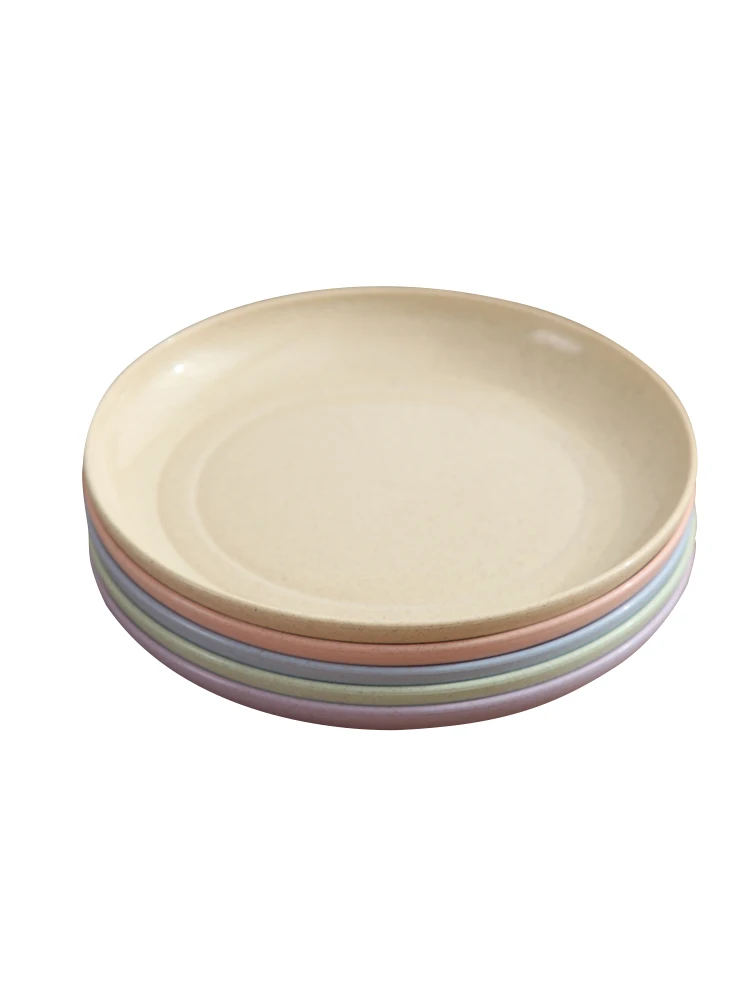 

12 Pcs Dinner Kitchen Dishes Sets Plastic Plates 15cm Serving Cheese Dumpling Dinner Plates Snack Plate 6 Colors