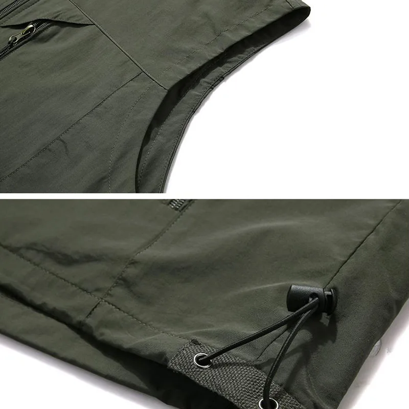 Жилет мужской нейлоновый Быстросохнущий Свободный дышащий жилет на молнии с