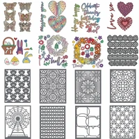 metal cutting dies butterfly heart letter flower rabbit lace ferris wheel hollowed square frame decorate cards crafr die cut new
