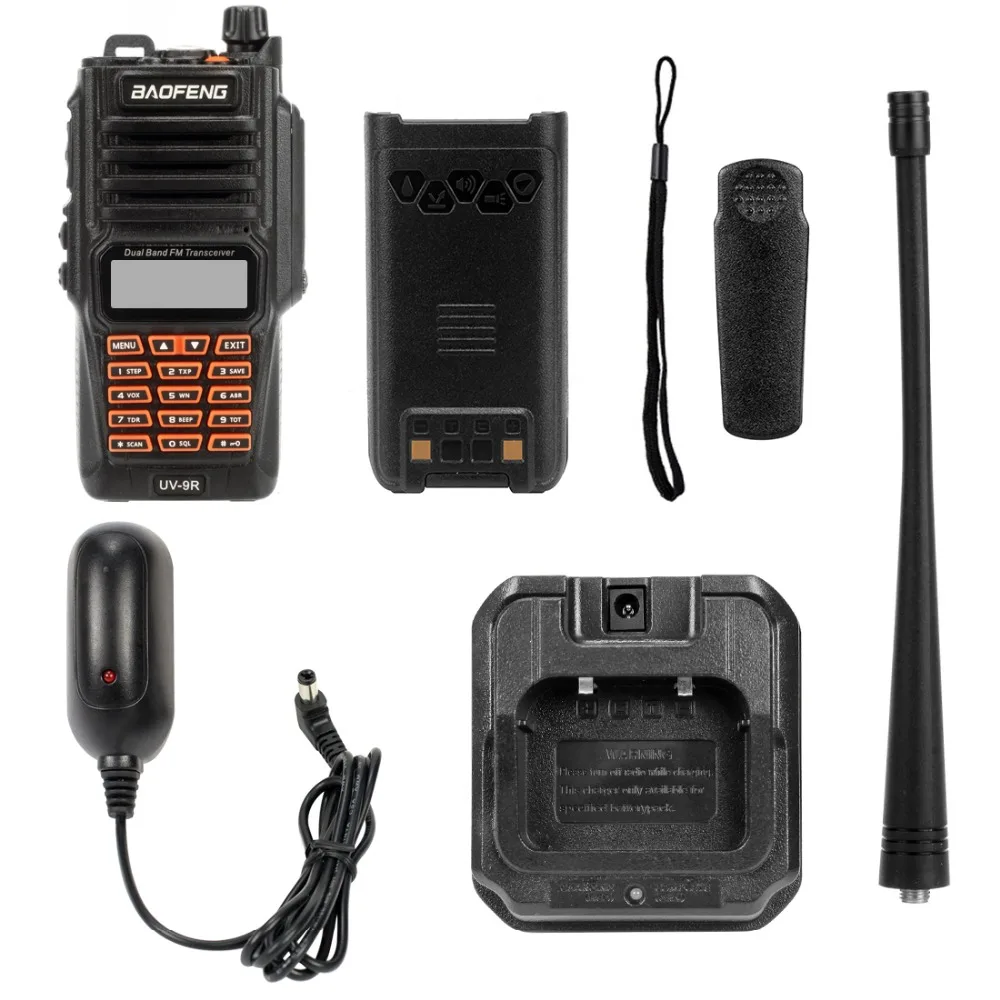 Baofeng UV-9R Водонепроницаемая рация IP67 5 Вт двухсторонняя радиостанция UHF VHF наружная Двухдиапазонная рация