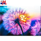 5D алмазная живопись сделай сам, полноразмерная круглая квадратная картина с одуванчиком, пейзаж, Набор для творчества, алмазная вышивка, мозаика, цветы, закат, украшения для дома