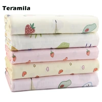 teramila double deck soft skin friendly gauze plaid pajamas print breathable cotton cloth for sewing baby apparel fabrics quilt